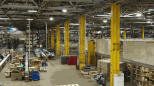 A picture of the AIB DSU Warehouse with a view of Quality Control and the Mezzanine